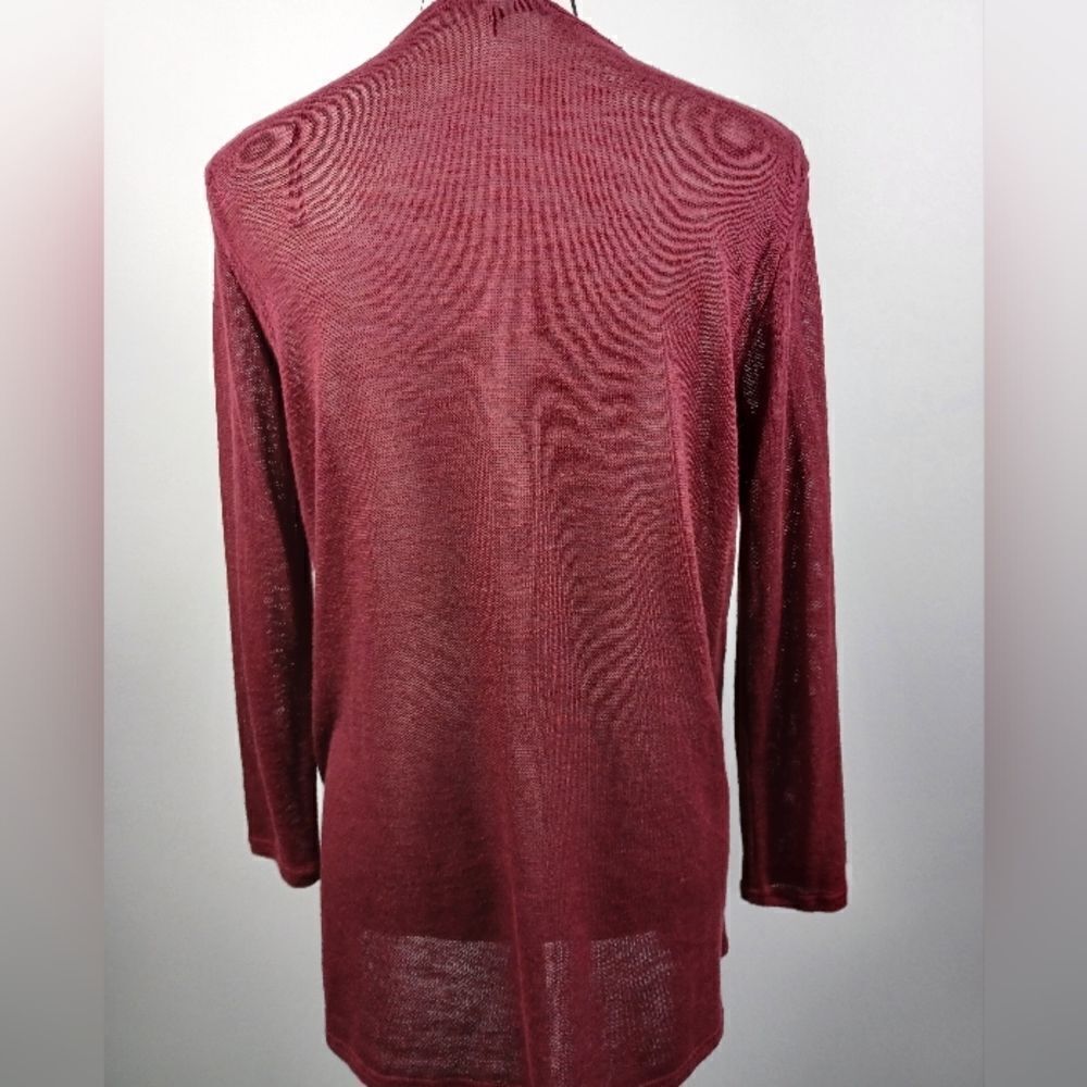 ‼️final must bundle‼️ Burgundy Lightweight Knit Cardigan Open Front - Picture 5 of 7